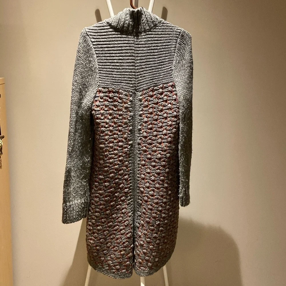 Anthropologie Moth gray longline open cardigan sweater size medium - Picture 2 of 11